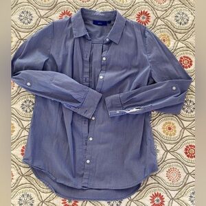 Blue and white striped button down, Apt 9